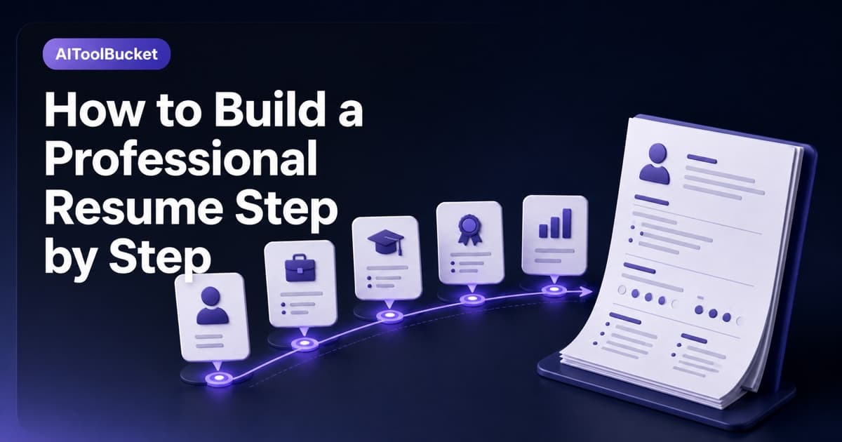 How to Build a Professional Resume Step by Step — Move from contact details to experience, skills, design, and a final ATS-friendly PDF.