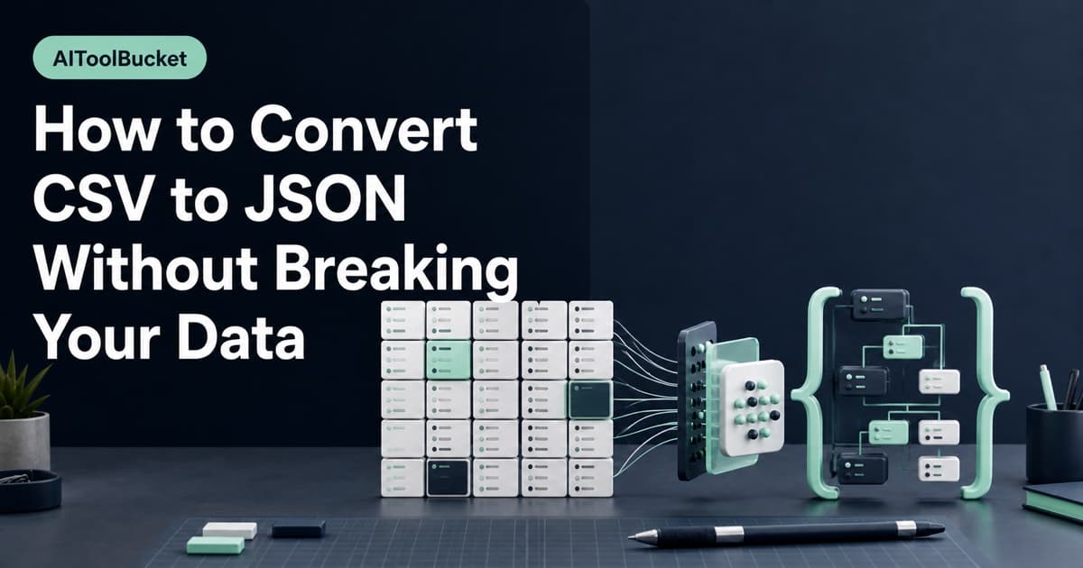 How to Convert CSV to JSON Without Breaking Your Data — Handle headers, quoted commas, blank values, numbers, and encodings during structured-data conversion.