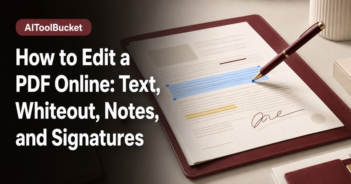 How to Edit a PDF Online: Text, Whiteout, Notes, and Signatures — Choose the right PDF edit for corrections, annotations, form filling, and visible replacement text.