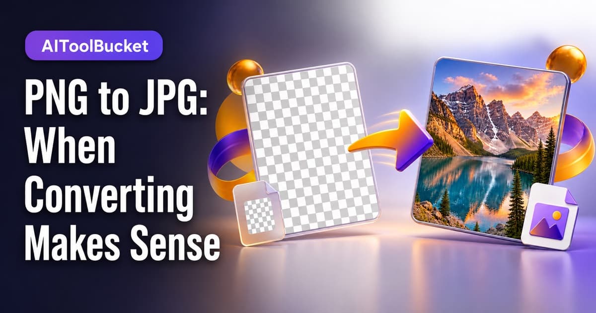 PNG to JPG: When Converting Makes Sense — Choose between PNG transparency and smaller JPG photographs without creating avoidable quality loss.